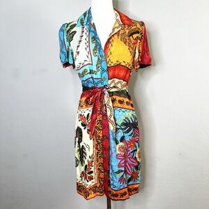 FARM Rio Multicolor Patchwork scarf print Mini Dress